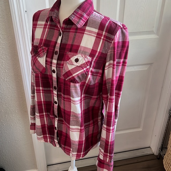Aeropostale Pink Flannel Size Large - Picture 3 of 6